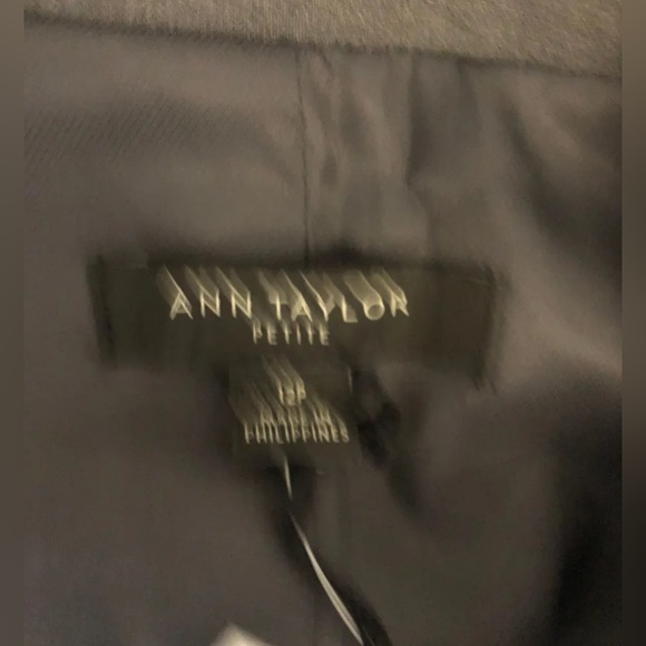 Ann Taylor Dark Gray Tropical Wool Suit Pant 12 Jacket 12p Petite - Picture 7 of 15